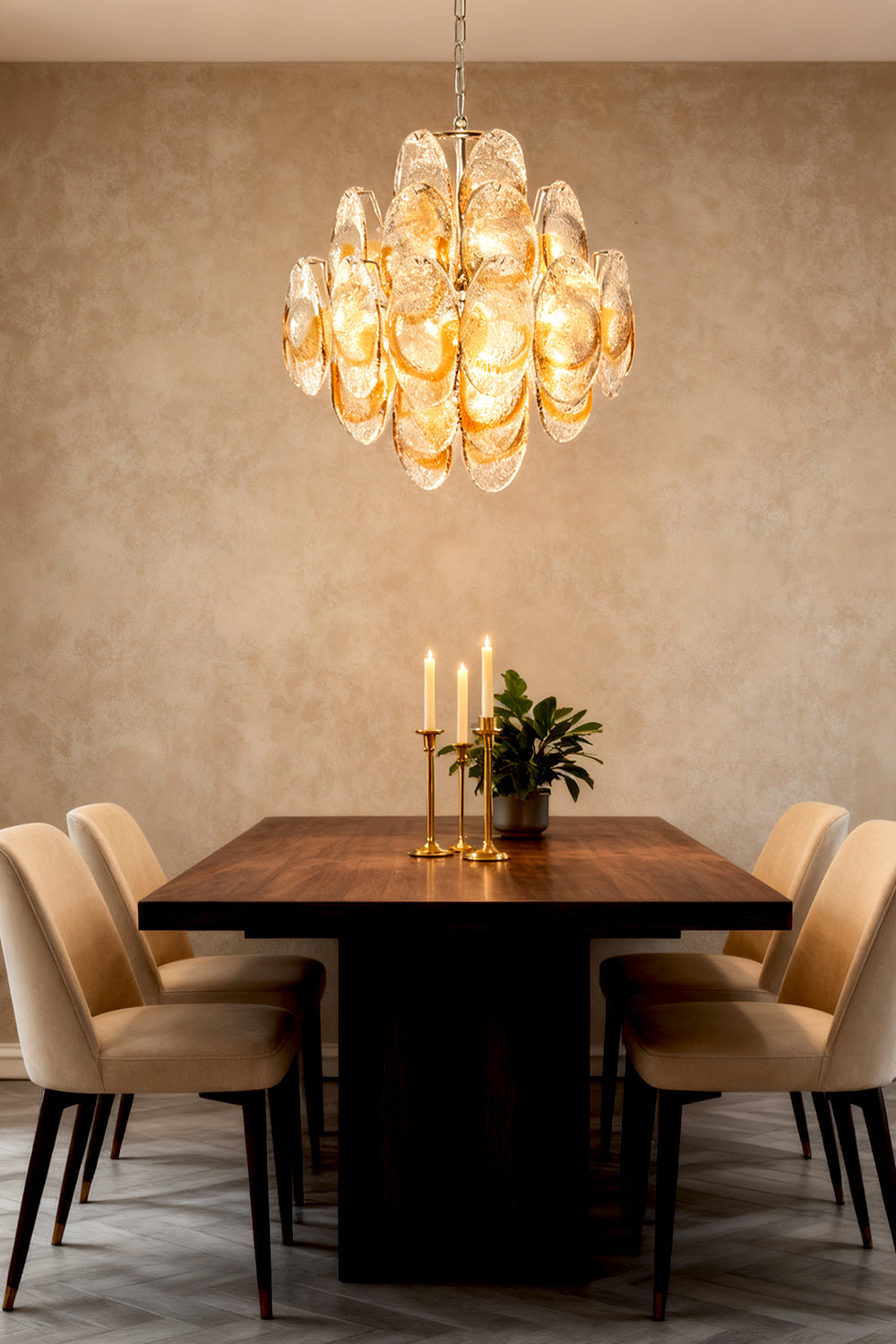 Art Shell-Shaped Glass Chandelier - view 5 | vexalamps