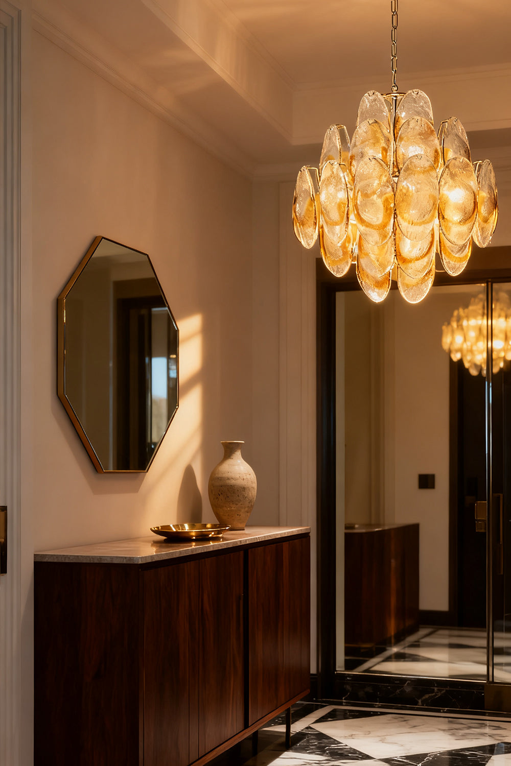 Art Shell-Shaped Glass Chandelier - view 3 | vexalamps
