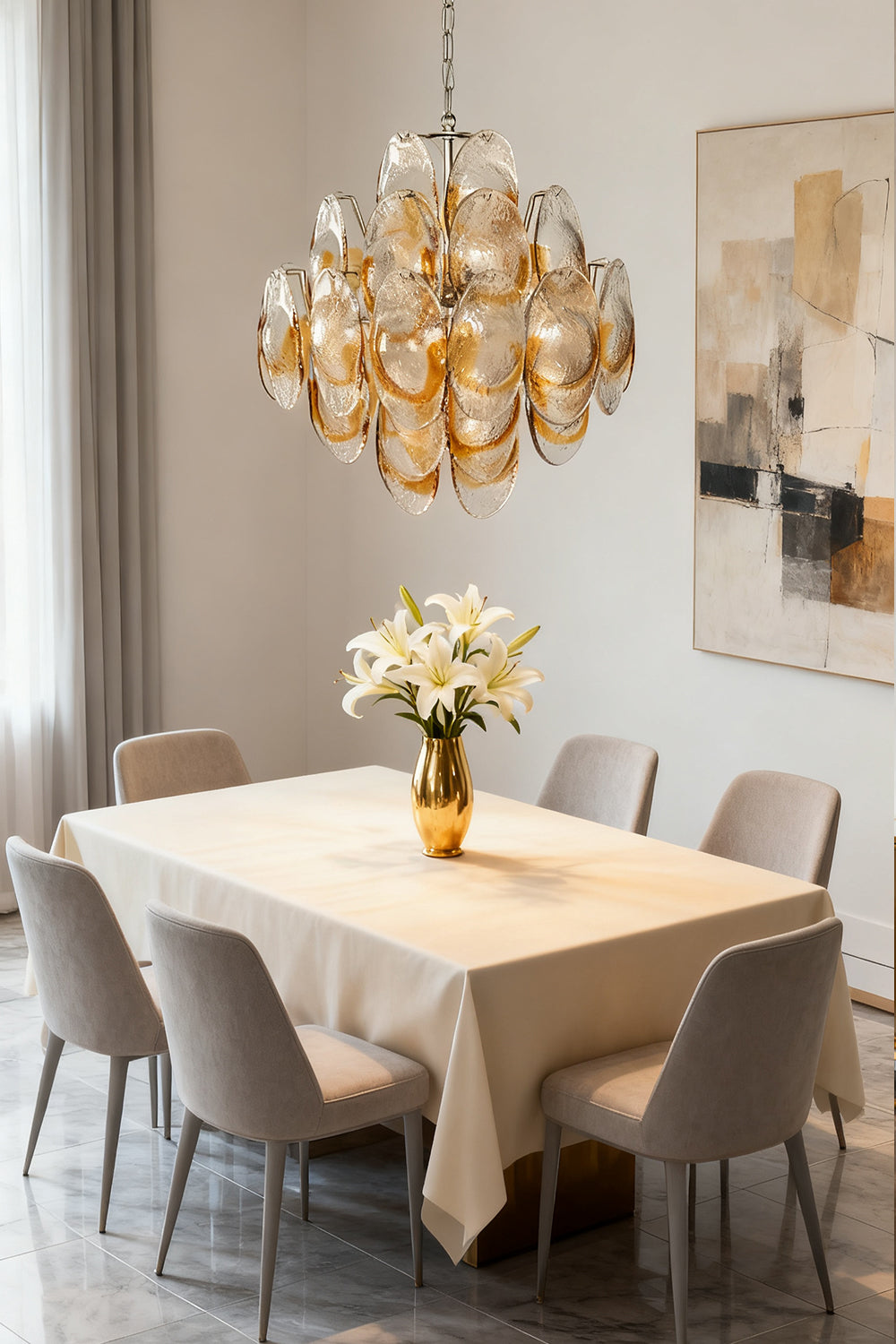 Art Shell-Shaped Glass Chandelier - view 6 | vexalamps