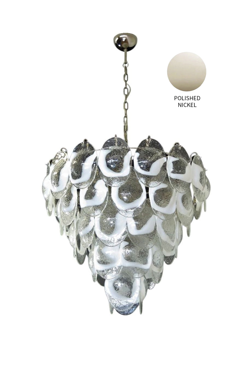 Art White and Clear Oval Glass Chandelier - view 19 | vexalamps
