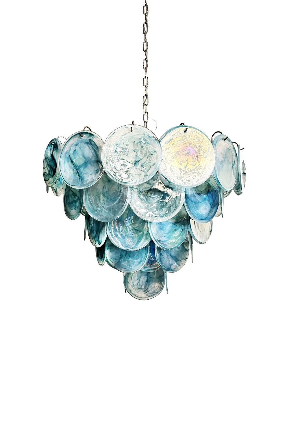 Blue Glass High Quality Art Iridescent Chandelier | vexalamps