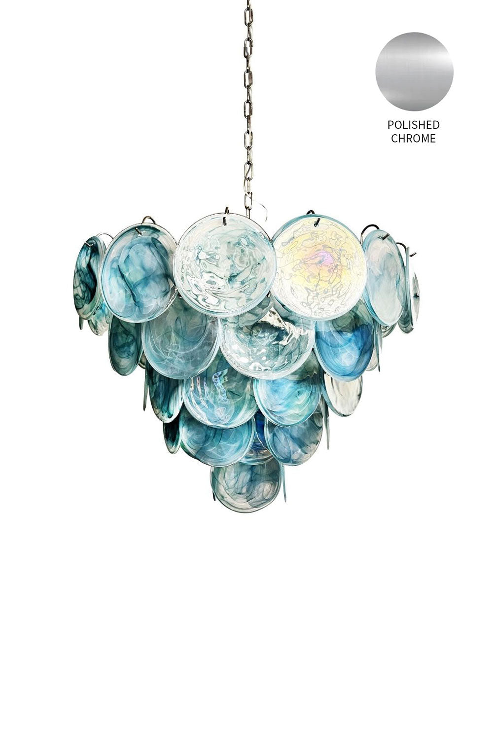 Blue Glass High Quality Art Iridescent Chandelier - view 22 | vexalamps