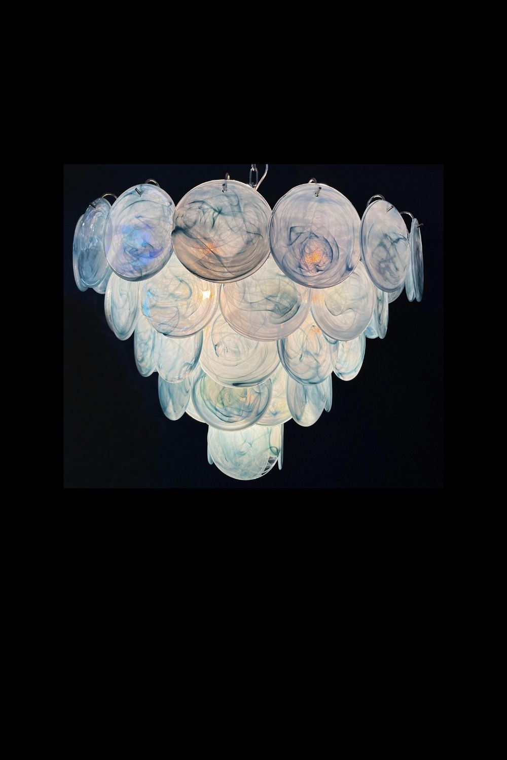 Blue Glass High Quality Art Iridescent Chandelier - view 19 | vexalamps