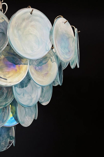 Blue Glass High Quality Art Iridescent Chandelier - view 20 | vexalamps