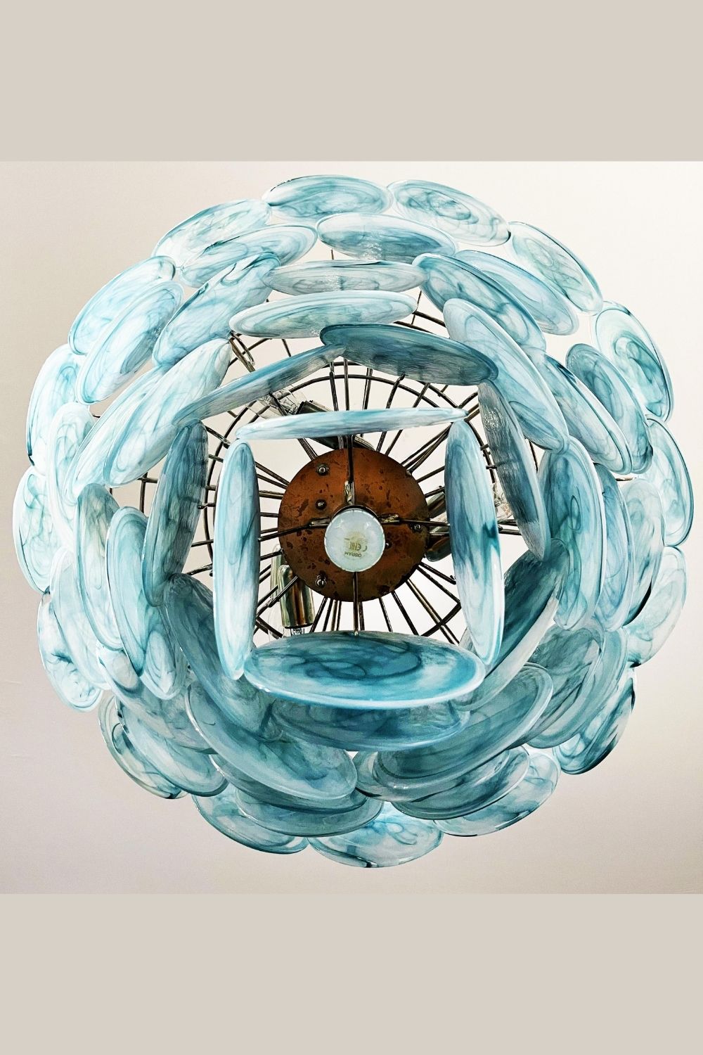 Blue Glass High Quality Art Iridescent Chandelier - view 21 | vexalamps