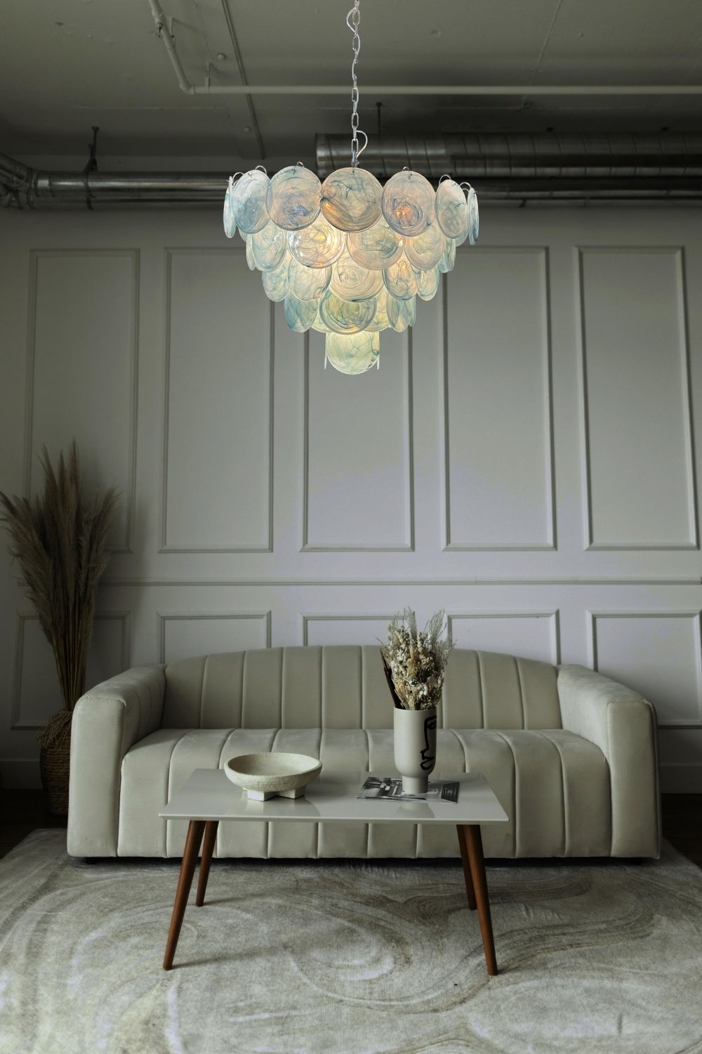 Blue Glass High Quality Art Iridescent Chandelier - view 14 | vexalamps