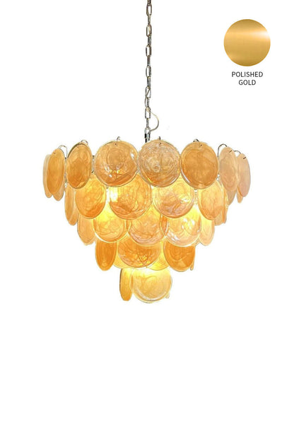 Gold Glass High Quality Art Iridescent Chandelier - view 20 | vexalamps