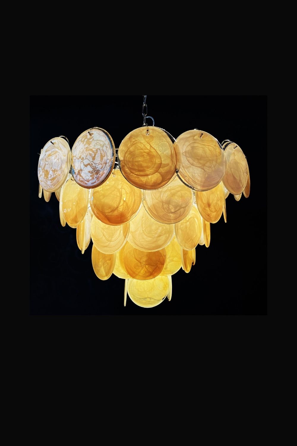 Gold Glass High Quality Art Iridescent Chandelier - view 13 | vexalamps
