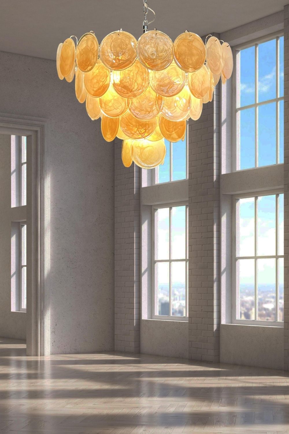 Gold Glass High Quality Art Iridescent Chandelier - view 11 | vexalamps