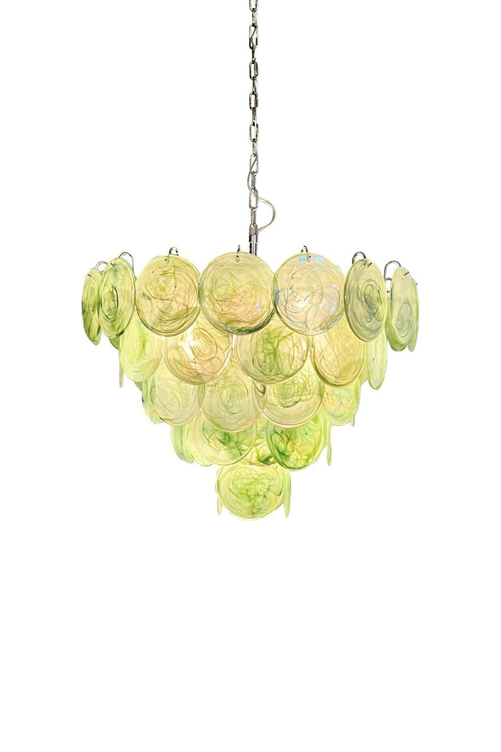 Green Glass High Quality Art Iridescent Chandelier - view 21 | vexalamps