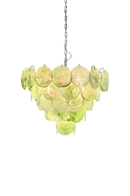Green Glass High Quality Art Iridescent Chandelier - view 21 | vexalamps