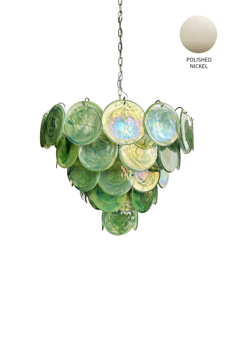 Green Glass High Quality Art Iridescent Chandelier - view 24 | vexalamps