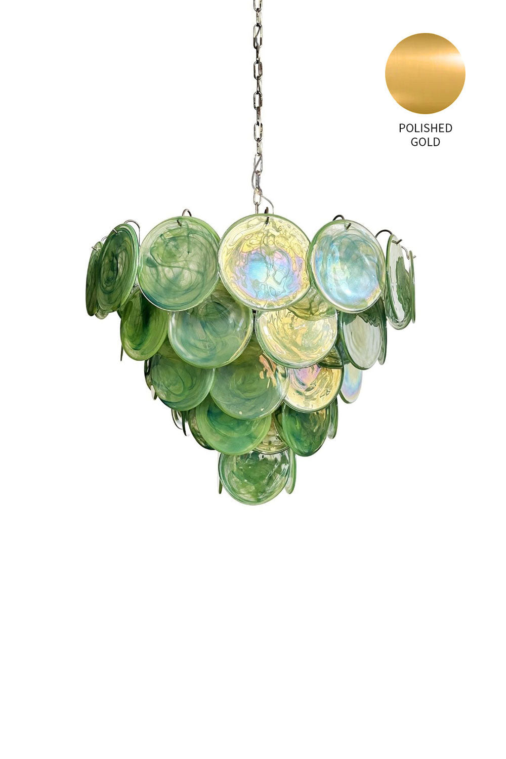 Green Glass High Quality Art Iridescent Chandelier - view 25 | vexalamps