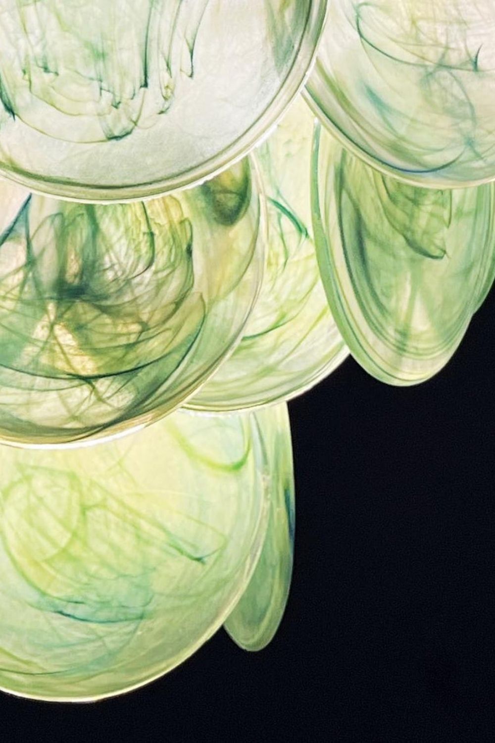 Green Glass High Quality Art Iridescent Chandelier - view 19 | vexalamps