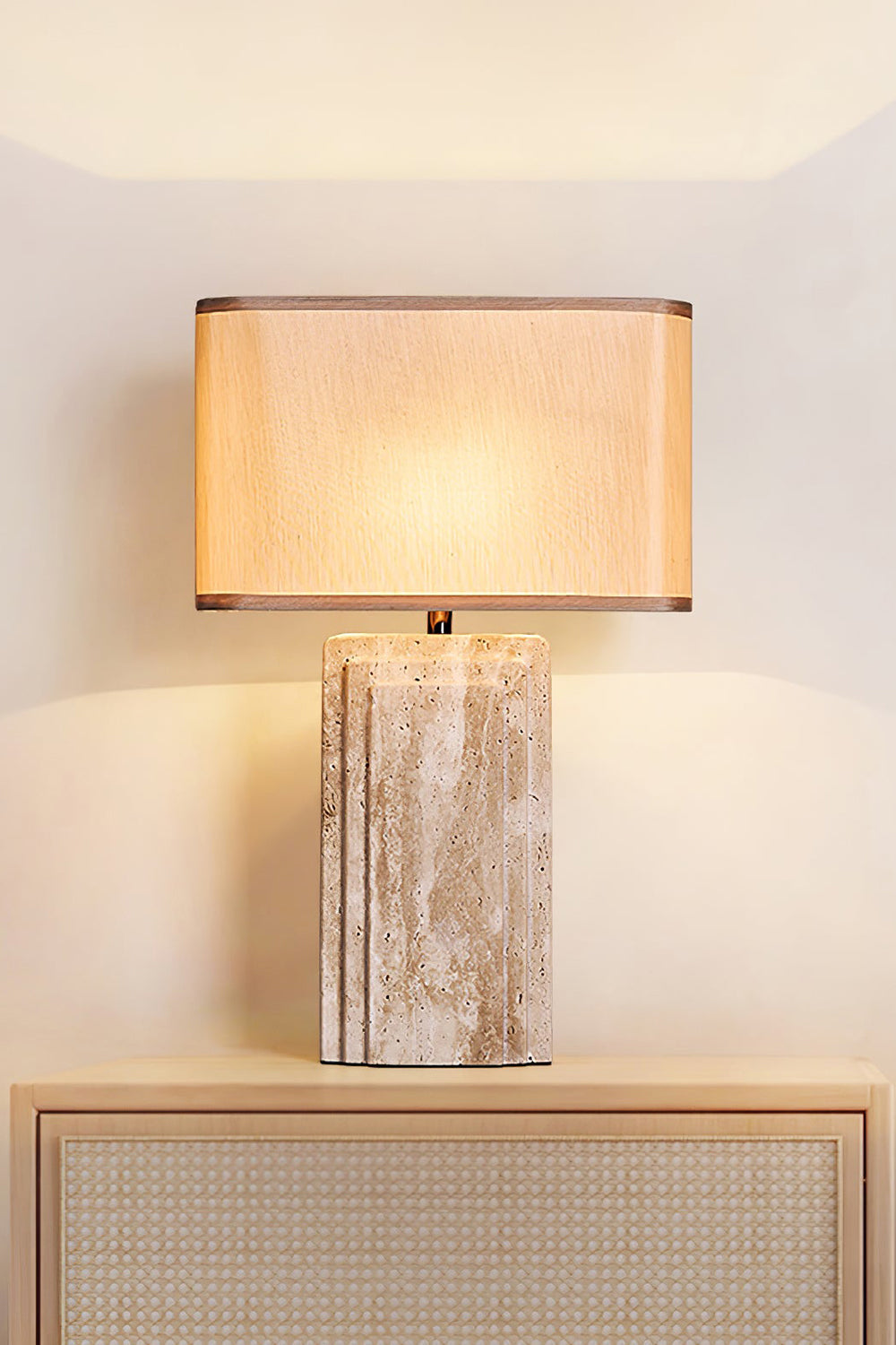 Natural Travertine Table Lamp - view 11 | vexalamps