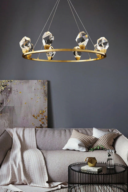 Brass Nicole Crystal Crown De Chandelier - view 3 | vexalamps