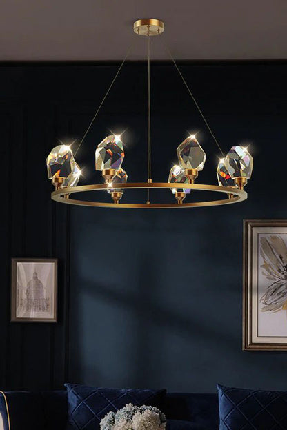Brass Nicole Crystal Crown De Chandelier - view 7 | vexalamps