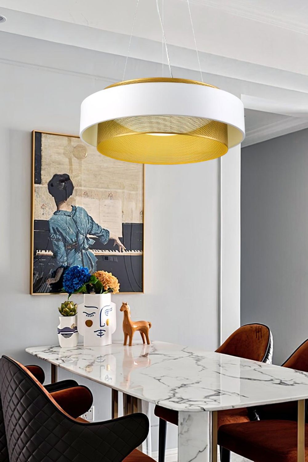 Nolan Vintage Gold Pendant Light - view 4 | vexalamps