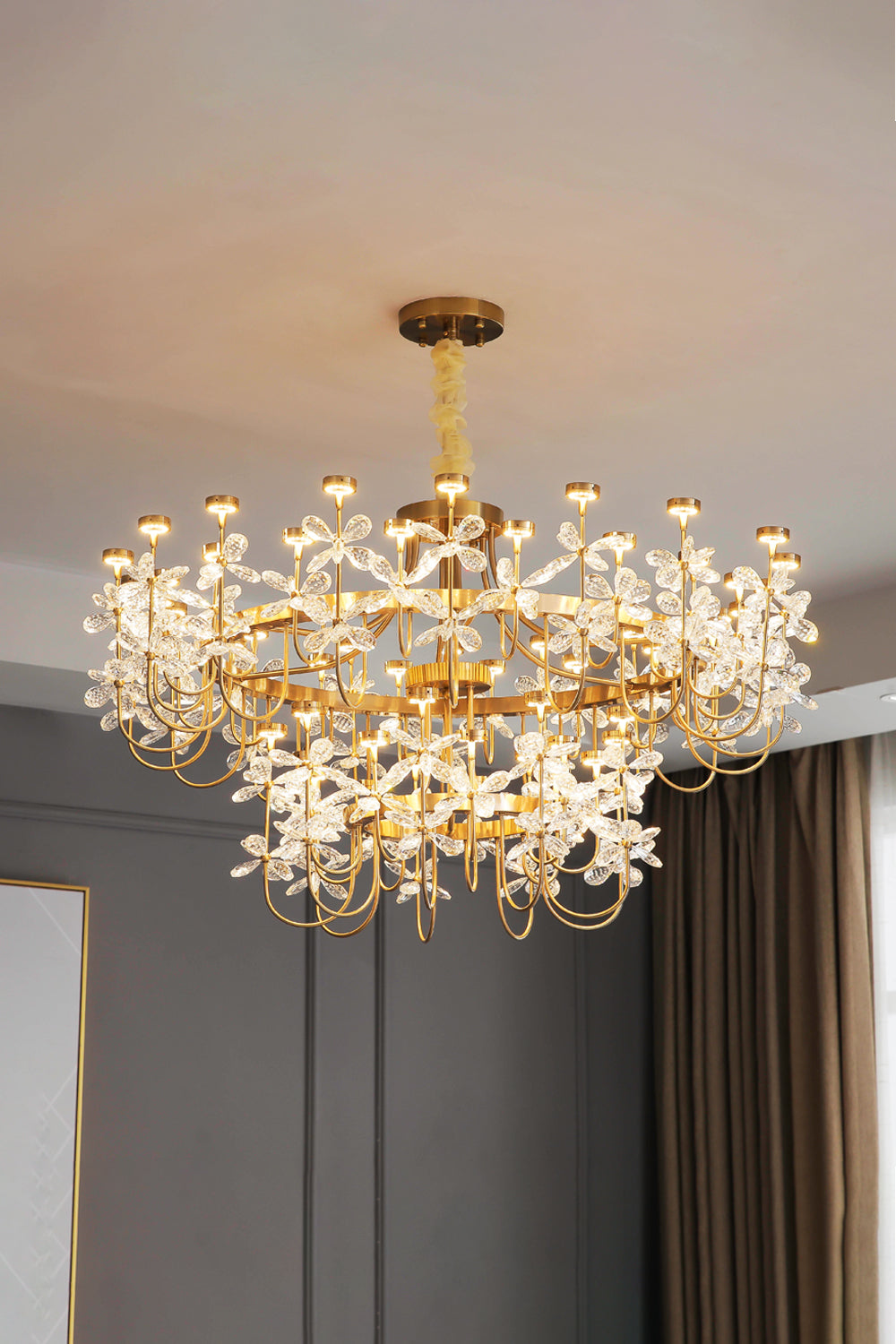 Olander flower crystal chandelier - vexalamps