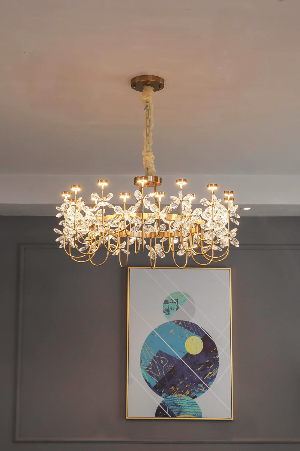 Olander flower crystal chandelier - vexalamps