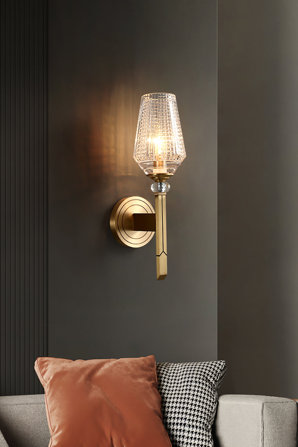 Orrefors Brass Wall Lamp - vexalamps