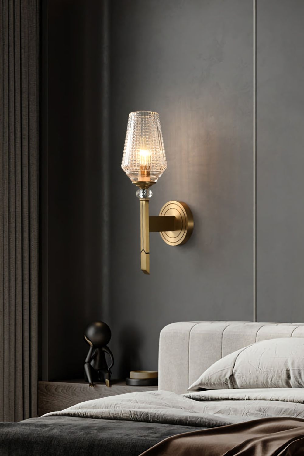 Orrefors Brass Wall Lamp - vexalamps