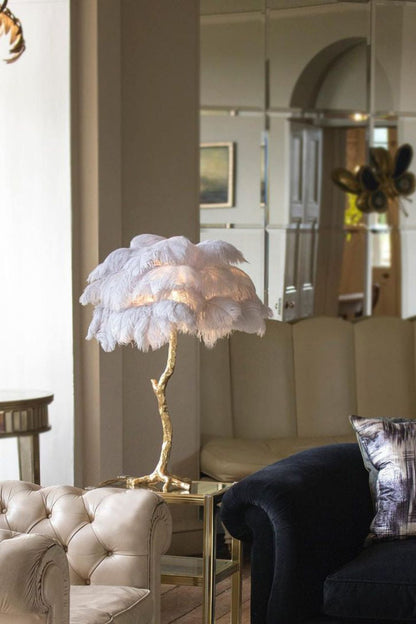 Ostrich Feather Table Lamp - vexalamps