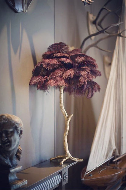 Ostrich Feather Table Lamp - vexalamps