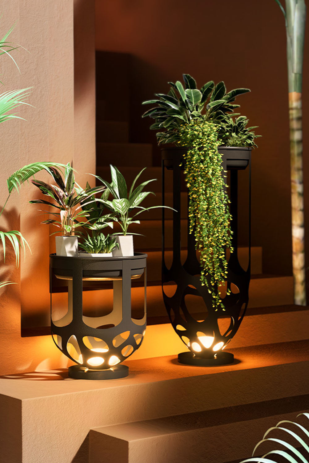 Outdoor Flower Stand Lamp - view 3 | vexalamps