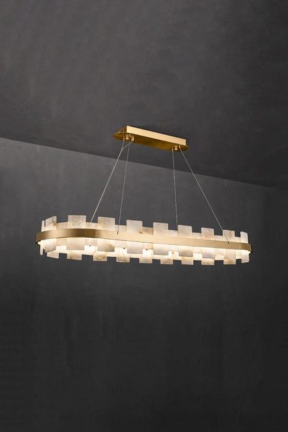 Oval Anita Alabaster Chandelier - view 5 | vexalamps
