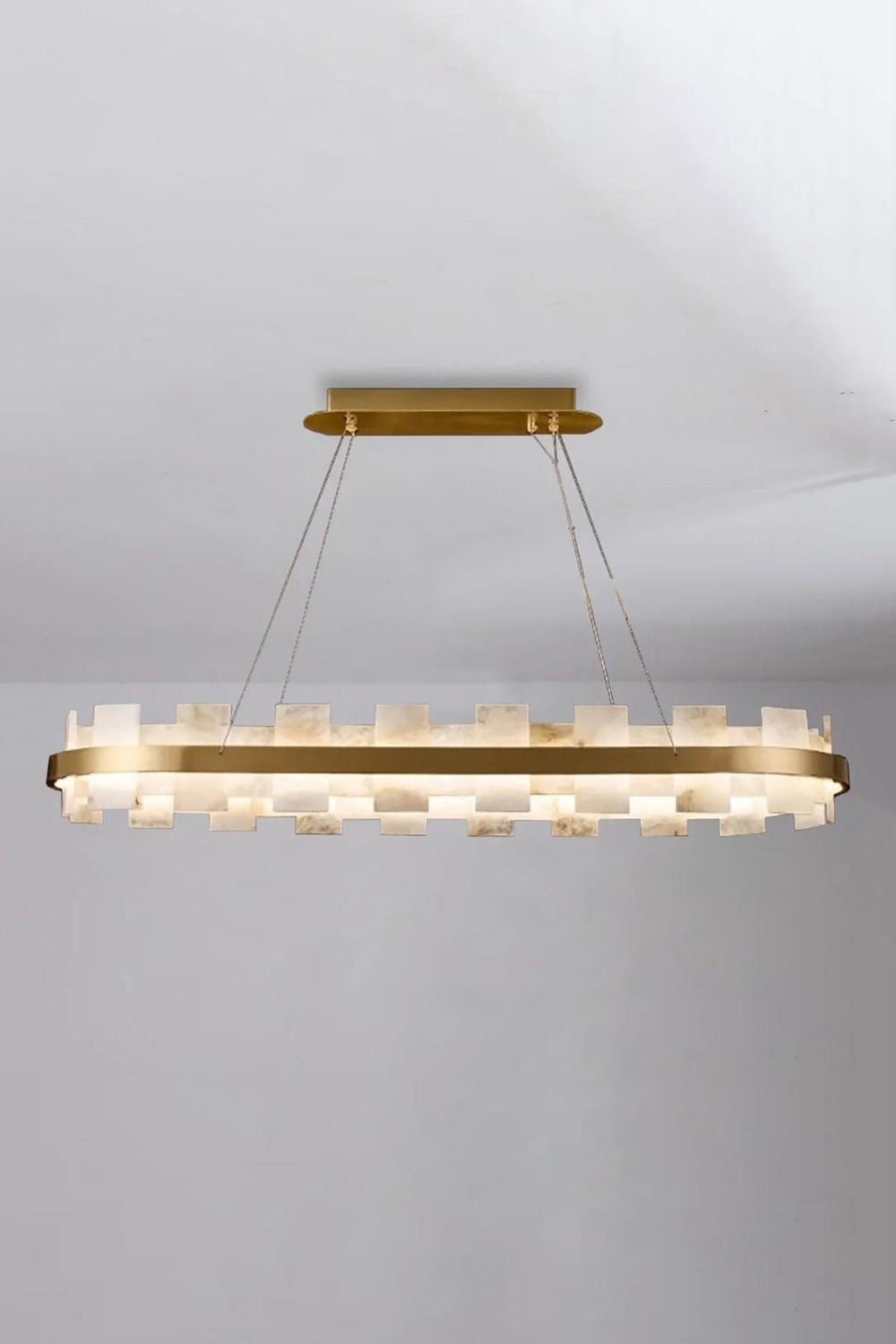 Oval Anita Alabaster Chandelier - view 8 | vexalamps