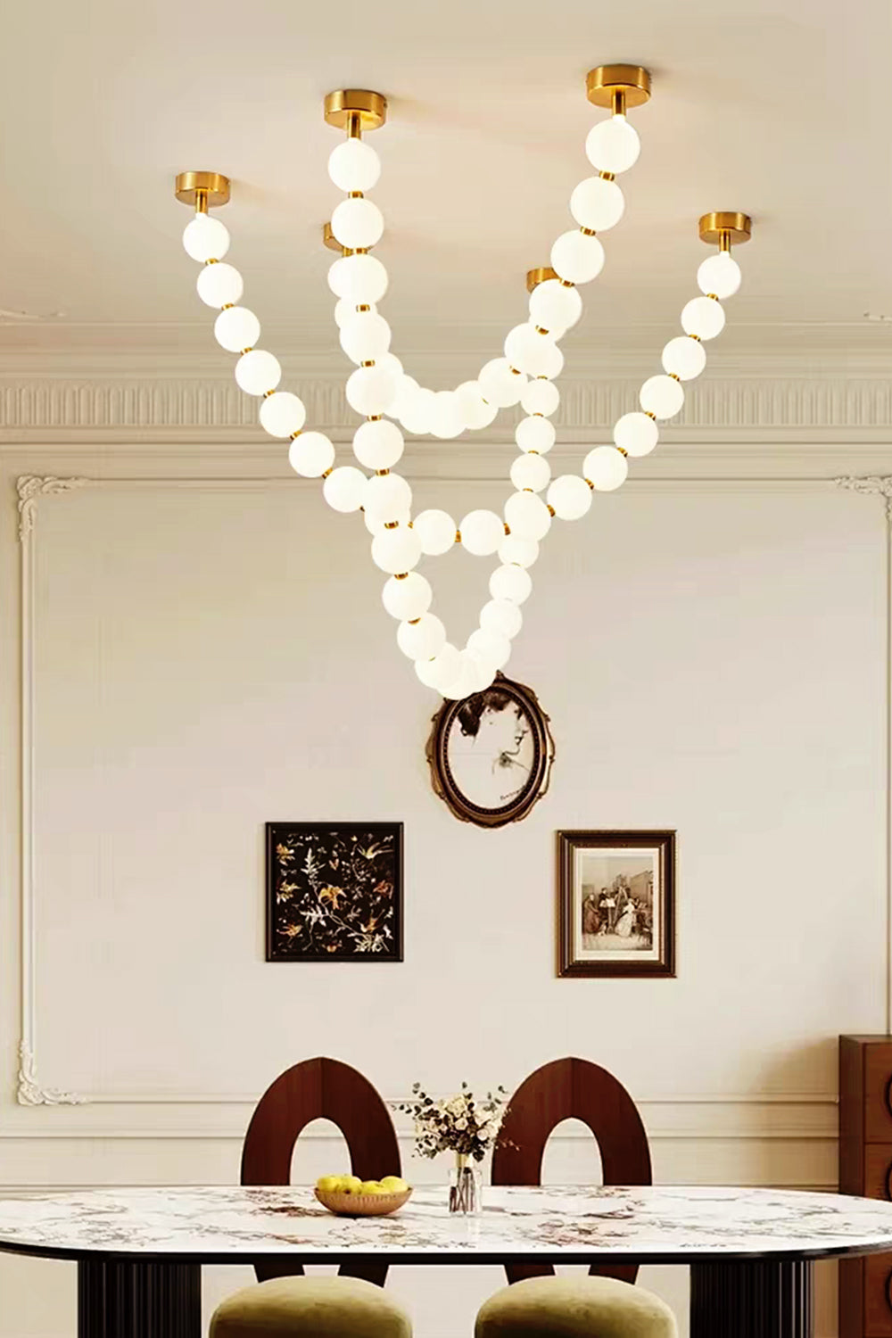 Pearl Necklace Chandelier - view 3 | vexalamps