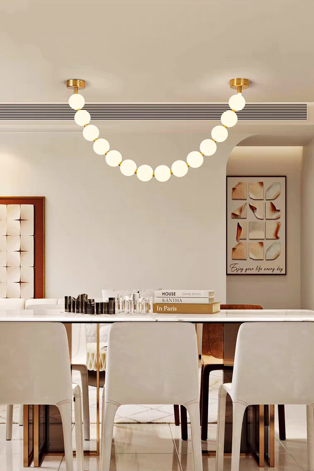 Pearl Necklace Chandelier - view 7 | vexalamps