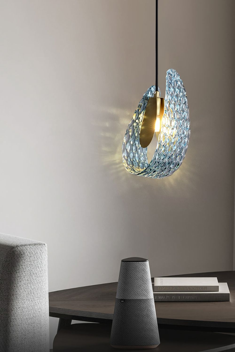 Petal Blue Glass Pendant Light - vexalamps
