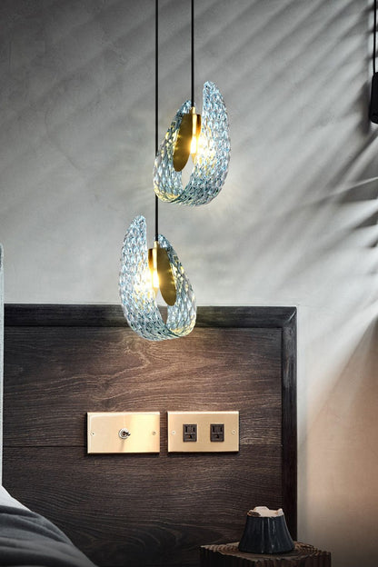 Petal Blue Glass Pendant Light - vexalamps