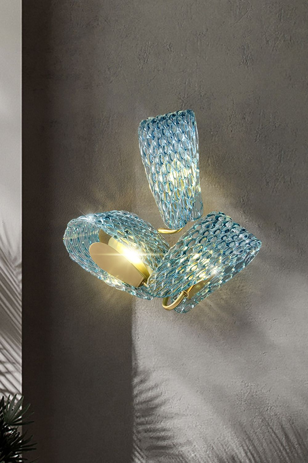 Petal Blue Glass Wall Lamp - vexalamps