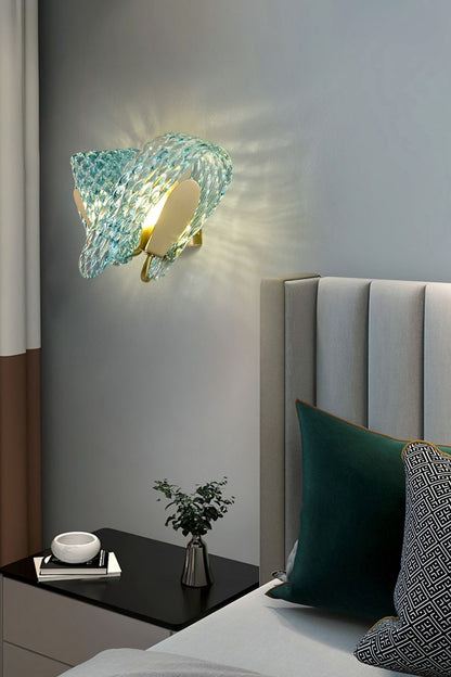 Petal Blue Glass Wall Lamp - vexalamps
