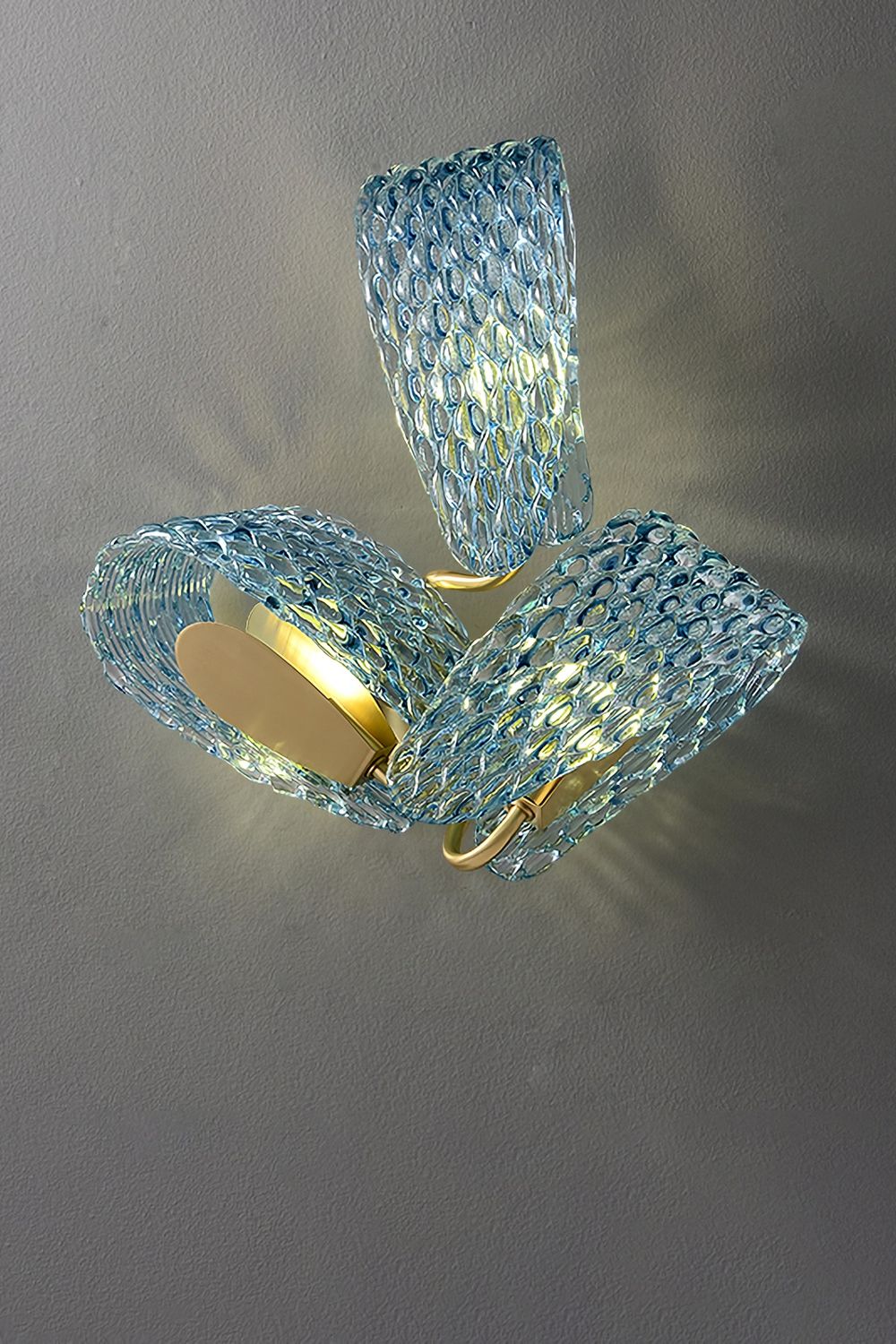 Petal Blue Glass Wall Lamp - vexalamps