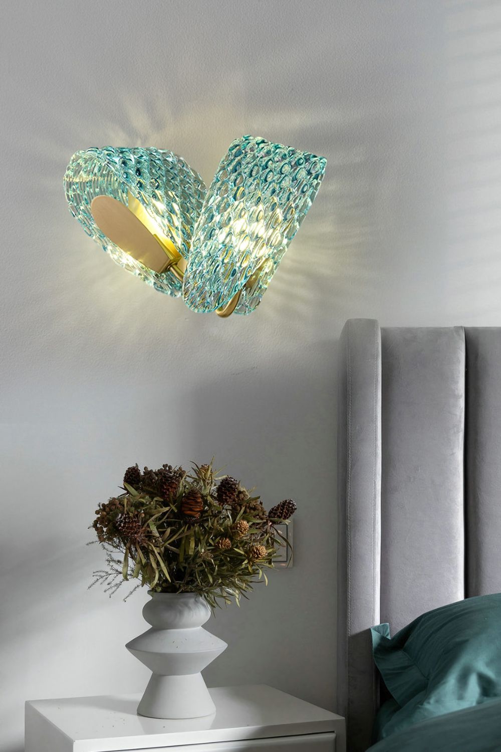 Petal Blue Glass Wall Lamp - vexalamps