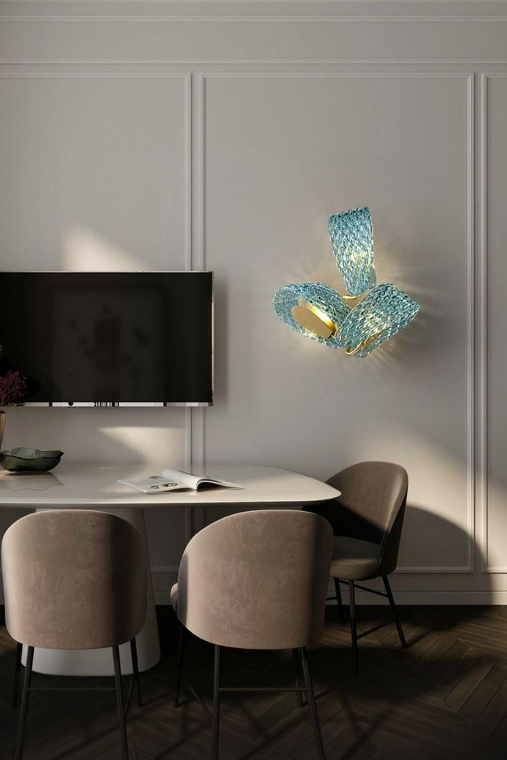 Petal Blue Glass Wall Lamp - vexalamps