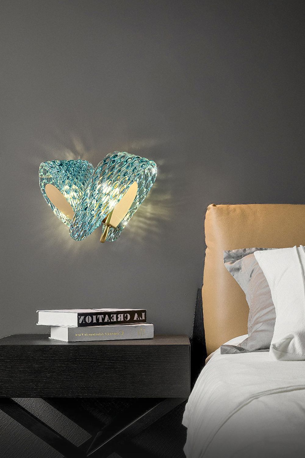 Petal Blue Glass Wall Lamp - vexalamps