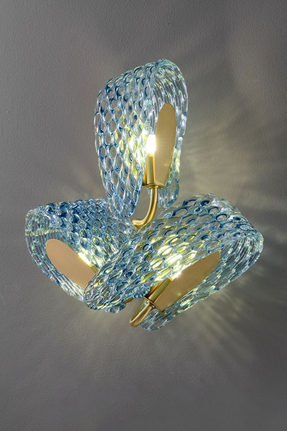 Petal Blue Glass Wall Lamp - vexalamps