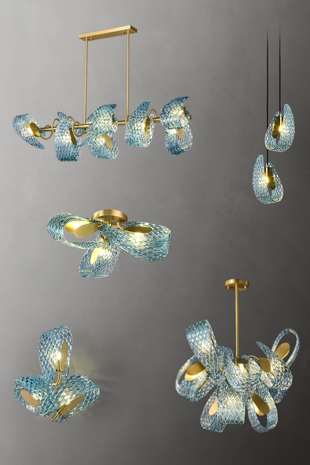 Petal Blue Glass Wall Lamp - vexalamps