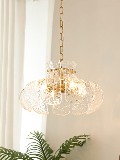 Modern Petal Ice Glass Pendant Light - view 4 | vexalamps