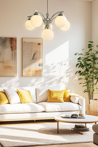 Pink Globe Modern Chandelier - view 6 | vexalamps