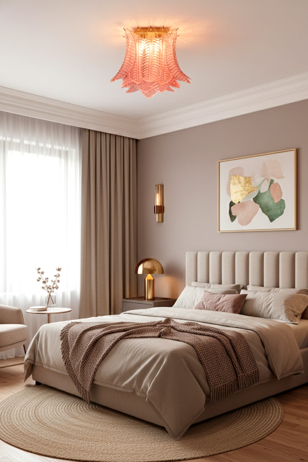 Pink Art Felci Glass Ceiling Light - view 4 | vexalamps