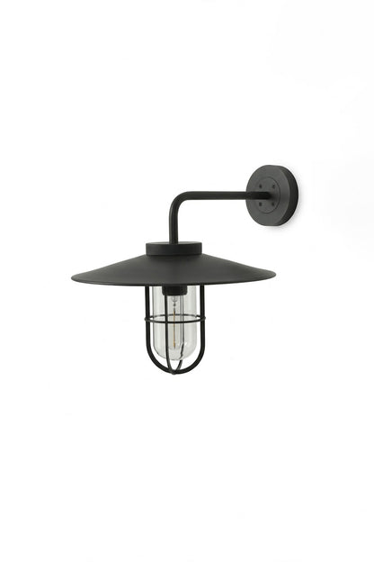Portree wall light in black finish | Metal, Glass | Unlit product view on white background | vexa lamps