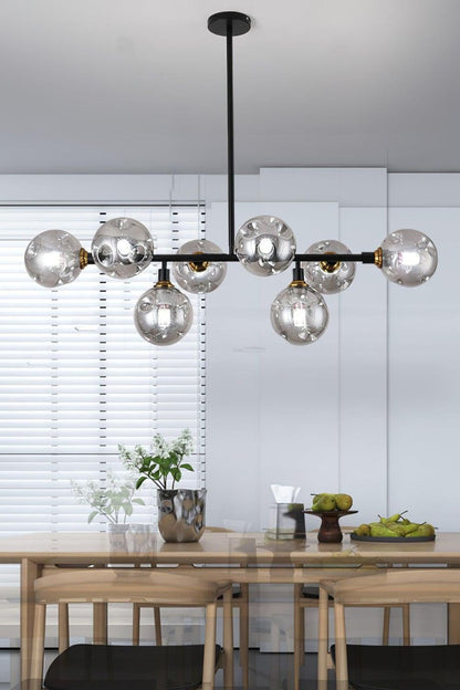 Primas Smoked Glass Linear Chandelier - view 2 | vexalamps