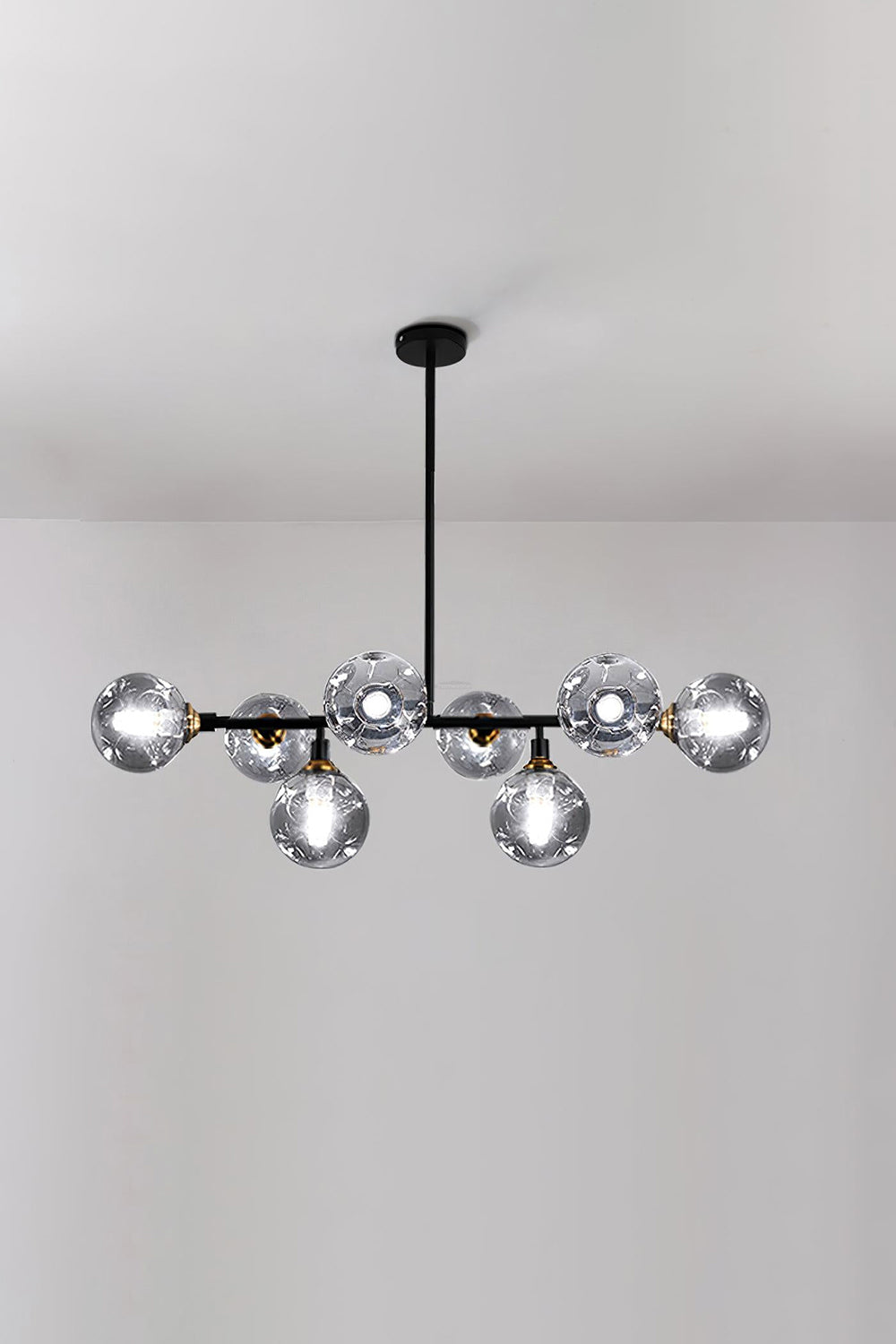 Primas Smoked Glass Linear Chandelier - view 9 | vexalamps