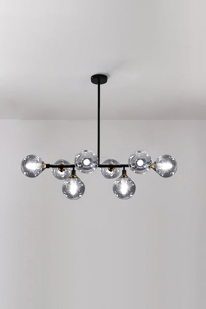 Primas Smoked Glass Linear Chandelier - view 9 | vexalamps
